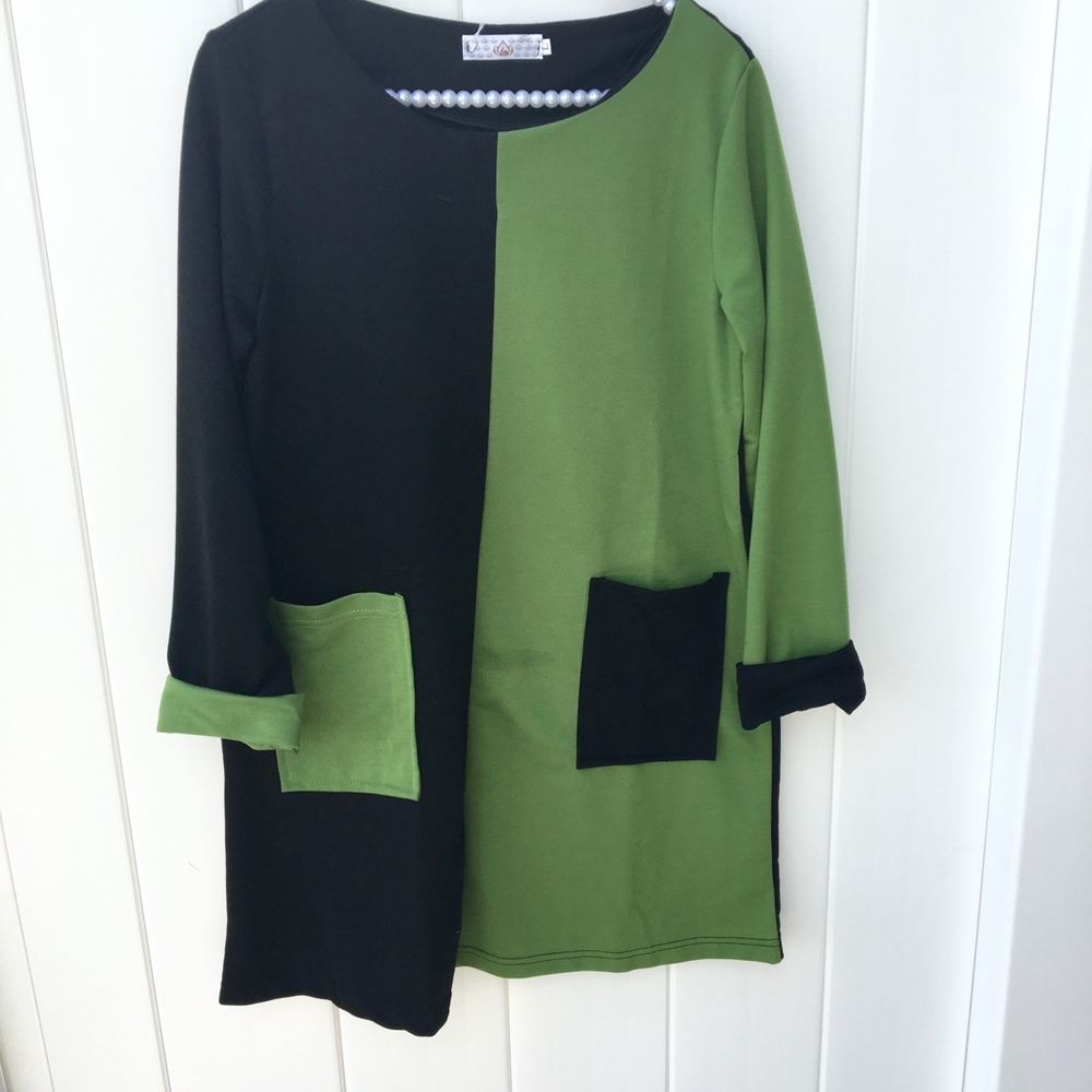 NWT Huiermei Long Sleeve Pocket Dress